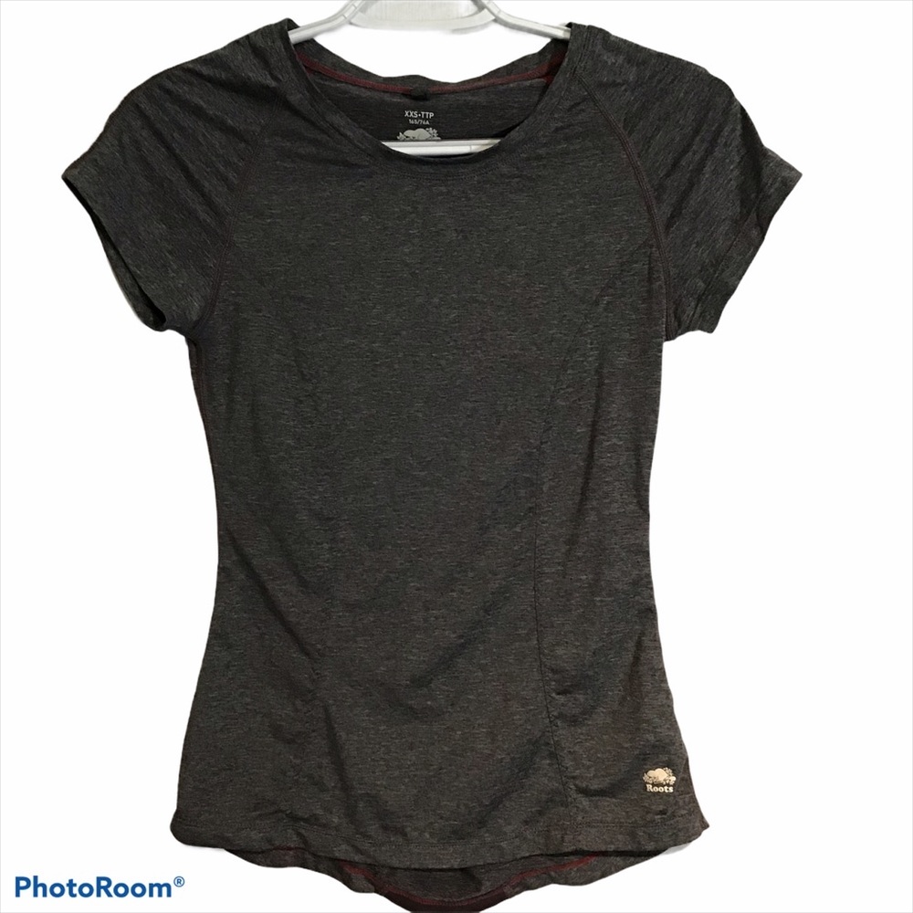 Roots Gray Performance Tee size XXS